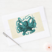 Sticker Rectangulaire Octopus vintage (Enveloppe)