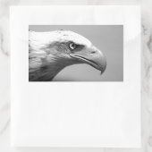 Sticker Rectangulaire Oeil d'aigle noir et blanc (Sac)