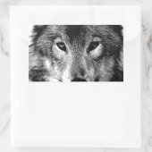 Sticker Rectangulaire Oeil de loup noir et blanc (Sac)