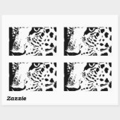 Sticker Rectangulaire Oeil noir et blanc du léopard (Feuille)