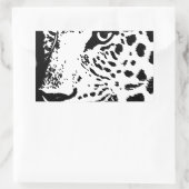 Sticker Rectangulaire Oeil noir et blanc du léopard (Sac)