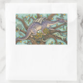 STICKER RECTANGULAIRE OEUFS DE DRAGON, FAUTEUILS MÉDIÉVAUX, ART FOLK IMA (Sac)