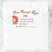 Sticker Rectangulaire OEufs de gamme libre Aquarelle Carton d'oeuf (Sac)