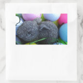 Sticker Rectangulaire Oeufs de Pâques, Ballons de golf de lapin (Sac)