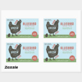 Sticker Rectangulaire Oeufs frais de ferme (Feuille)