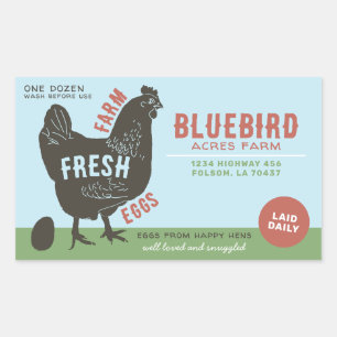 Sticker Rectangulaire Oeufs frais de ferme