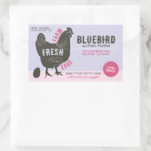 Sticker Rectangulaire Oeufs frais de ferme (Sac)
