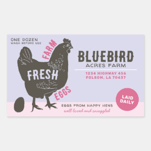 Sticker Rectangulaire Oeufs frais de ferme