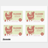 Sticker Rectangulaire Oeufs frais de ferme (Feuille)
