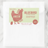 Sticker Rectangulaire Oeufs frais de ferme (Sac)