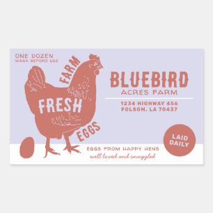 Sticker Rectangulaire Oeufs frais de ferme