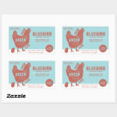 Sticker Rectangulaire Oeufs frais de ferme (Feuille)