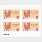 Sticker Rectangulaire Oeufs frais de ferme (Feuille)