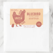 Sticker Rectangulaire Oeufs frais de ferme (Sac)