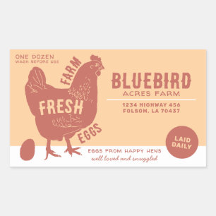 Sticker Rectangulaire Oeufs frais de ferme