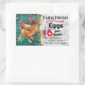 Sticker Rectangulaire OEufs Frais De Ferme Plage Libre Pour Vendre Poule (Sac)