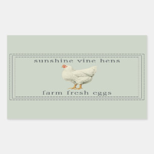 Sticker Rectangulaire Oeufs frais de la ferme Carton d'oeufs de poule vi