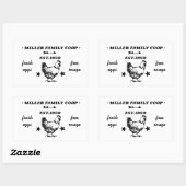 Sticker Rectangulaire Oeufs frais de la houille de famille (Feuille)