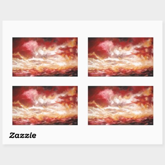 Sticker Rectangulaire Oeuvre Abstraite (Feuille)