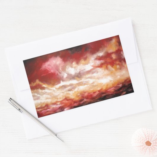 Sticker Rectangulaire Oeuvre Abstraite (Enveloppe)