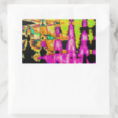 Sticker Rectangulaire Oeuvre d'aquarelle unique : violet, noir et chaux (Sac)