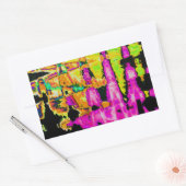 Sticker Rectangulaire Oeuvre d'aquarelle unique : violet, noir et chaux (Enveloppe)