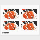 Sticker Rectangulaire Oeuvre de basket-ball (Feuille)