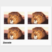 Sticker Rectangulaire OEuvre de Lion (Feuille)