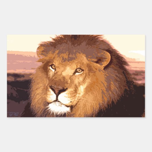 Sticker Rectangulaire OEuvre de Lion (Devant)