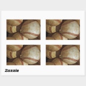 Sticker Rectangulaire Oeuvre tendance de baseball (Feuille)