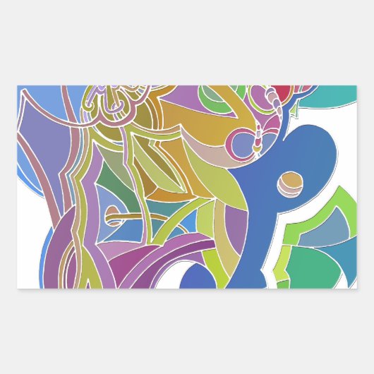 Sticker Rectangulaire Oeuvre Whimsical (Devant)