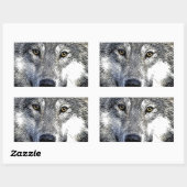Sticker Rectangulaire OEuvre Wolf Eyes (Feuille)