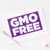 STICKER RECTANGULAIRE OGM LIBRE (PURPLE) (Enveloppe)