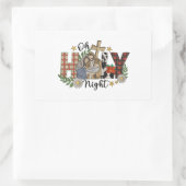 Sticker Rectangulaire Oh Holy Night Christmas Design (Sac)