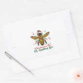 Sticker Rectangulaire Oh Joyeux cadeau d'abeille de Noël (Enveloppe)
