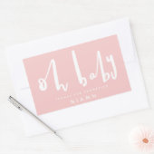 Sticker Rectangulaire oh mon chéri, chic baby shower rose (Enveloppe)