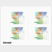 Sticker Rectangulaire Oiseau du Paradis (Feuille)