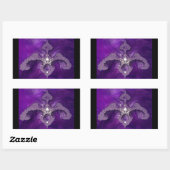 Sticker Rectangulaire Oiseau Fractal Abstrait Violet (Feuille)
