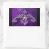 Sticker Rectangulaire Oiseau Fractal Abstrait Violet (Sac)