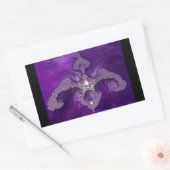Sticker Rectangulaire Oiseau Fractal Abstrait Violet (Enveloppe)