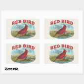Sticker Rectangulaire Oiseau rouge (Feuille)