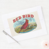 Sticker Rectangulaire Oiseau rouge (Enveloppe)