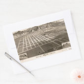 Sticker Rectangulaire Oiseau's Eye View of Azusa, Californie (1887) (Enveloppe)