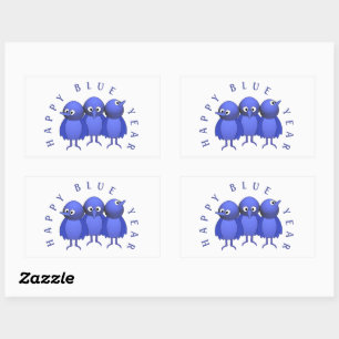 Sticker Rectangulaire Oiseaux bleus personnalisés
