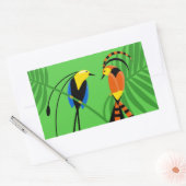 Sticker Rectangulaire Oiseaux colorés et lumineux du paradis (Enveloppe)