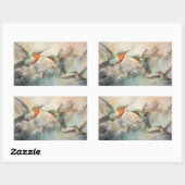 Sticker Rectangulaire Oiseaux d'aquarelle en vol (Feuille)