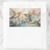 Sticker Rectangulaire Oiseaux d'aquarelle en vol (Sac)