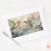 Sticker Rectangulaire Oiseaux d'aquarelle en vol (Enveloppe)