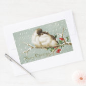 Sticker Rectangulaire Oiseaux de Noël vintage (Enveloppe)