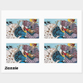 STICKER RECTANGULAIRE OISEAUX DE PRINTEMPS / CONCEPTEUR DE COSTUME MODE (Feuille)